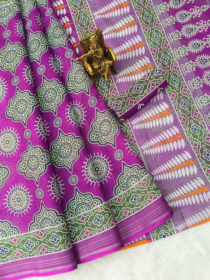 VK 4260 Linen Digital Printed Non Catalog Sarees Wholesale Price In Surat